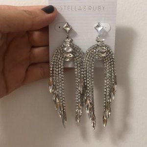 Stella and Ruby crystal waterfall earrings